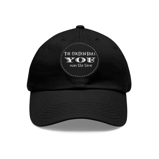 Dad Hat with Leather Patch (Round)