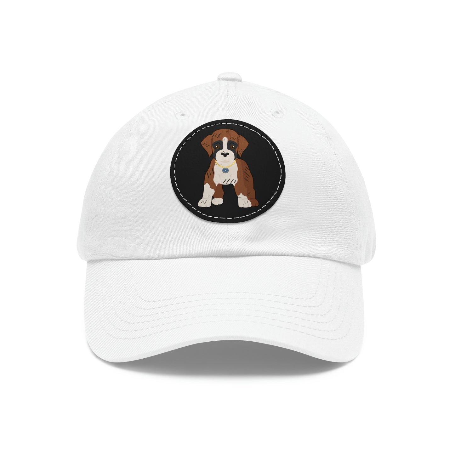 Dad Hat with Leather Patch (Round)