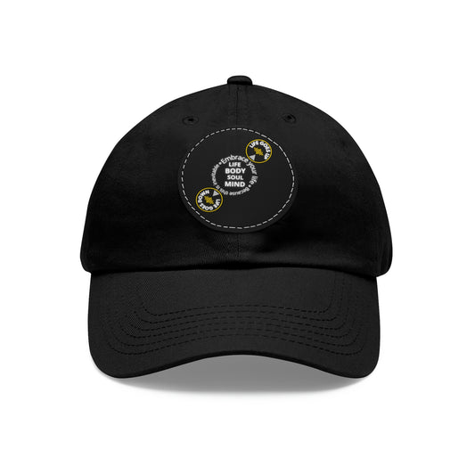 Dad Hat with Leather Patch (Round)