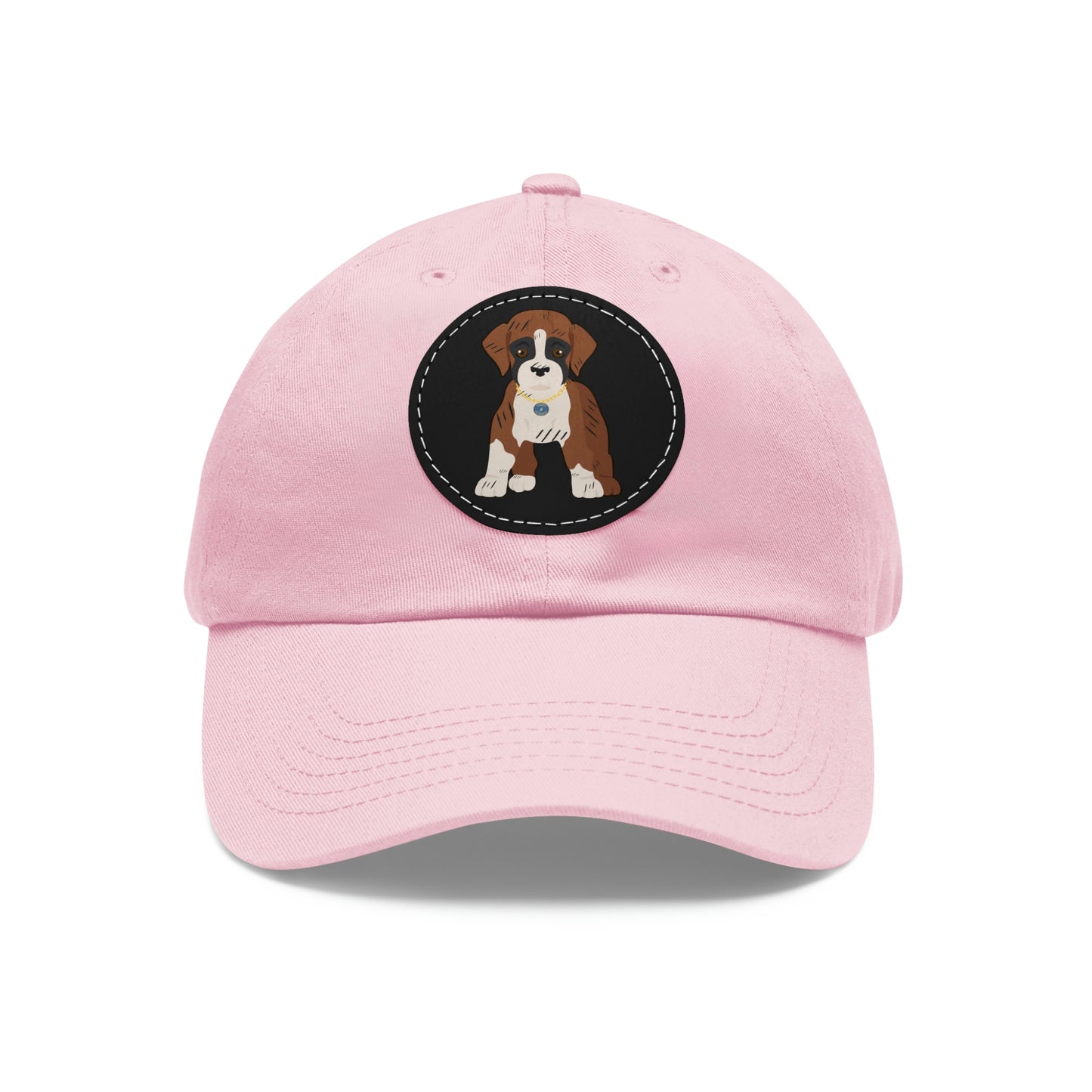 Dad Hat with Leather Patch (Round)